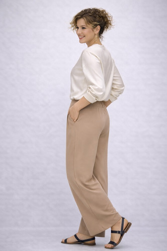 Pantalone donna perla palazzo - pantalone,