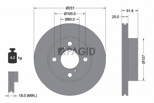 Dischi freno pagid 55041n - 2,