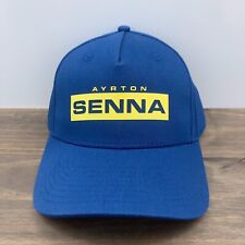 Cappello Berretto Ayrton Senna Blu F1 Logo Formula Uno Firma Regolabile Strapback
