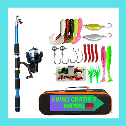 Kit caña pescar - kit, telescópica