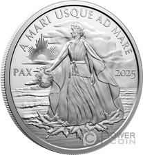 DOLLARO DELLA PACE 5 oz moneta argento 50$ Canada 2025