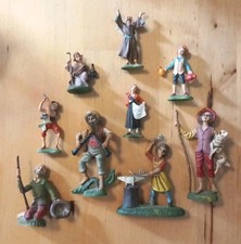 Presepe Deposè 9 personaggi pastore fabbro musicista Nardi Italy anni '70