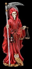 Statua Santa Muerte rossa - La Santísima Muerte felicità protezione amore Messico