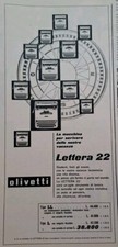 Olivetti Lettera 22 -  Rara Pubblicità originale d'epoca 1952