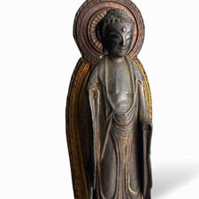 Antica statua in legno Buddha
