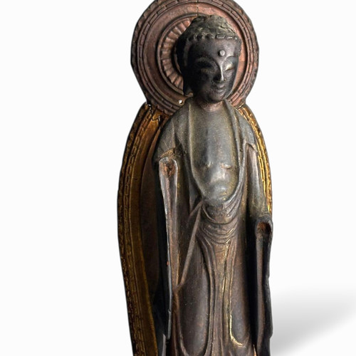 Antica statua legno buddha - antica,