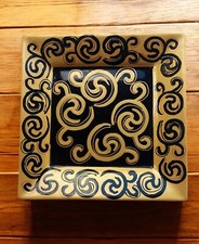 Posacenere Quadrato in Ceramica Dipinto a Mano