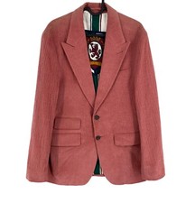 TOMMY HILFIGER Giacca Blazer In Velluto A Coste Rosa Scuro Taglia EU 46 UK/US 36
