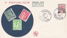 FRANCIA 1959 FDC 5 REPUBBLICA