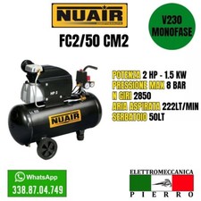 FC2/50 CM2 COMPRESSORE AD ARIA 50LT ABAC NUAIR CINGHIA MONOSTADIO V230 MONOFASE