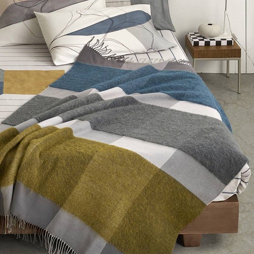 Plaid mistolana con frange - mistolana,