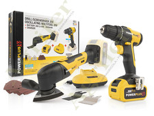 Powerplus KIT TRAPANO AVVITATORE + UTENSILE MULTIUSO + BATTERIA 20 V 4.0 Ah