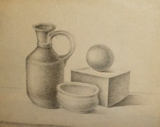 Antico dipinto a matita natura