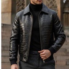 Giacca uomo nera vera pelle