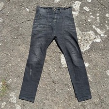 10sei0otto Pantalone Nero Cotone Cucito A Mano Slim Dritto Italia Uomo Taglia M