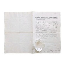 Regina Di Spagna Isabella II Documento Storico Firmato Autografato Royal