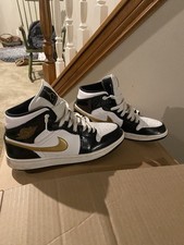 Shiny Gold White And Black Nike Shoes
