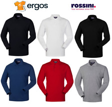 ROSSINI Polo TIGER Maglia Manica Lunga Maglietta 100% Cotone Uomo Bottoni HH175