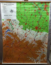 Reginal Vintage Map Rollable Wall Chart Poster Euskirchen Germany