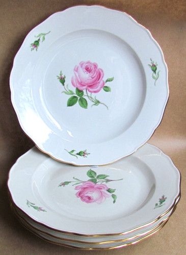 Meissen rose pink four piatti - meissen,