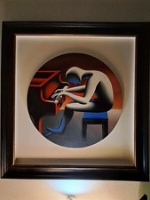 Mark Kostabi Olio Su Tela 61 CM Pezzo Unico Anno 2002