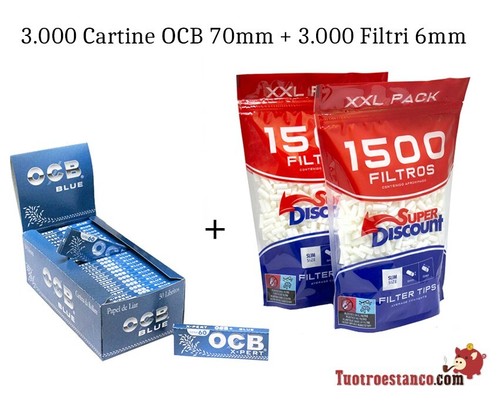 000 cartine ocb blue - 3.000,