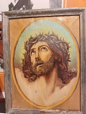 Antico Olio Su Tela VULTUS CHRISTI XIIX Secolo