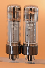 2X SIEMENS EL34 – 56/56 TV-7 TESTED (MIN.30) – STRONG MATCHED PAIR – TUBES