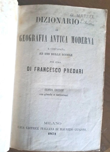 Dizionario geografia antica - dizionario,