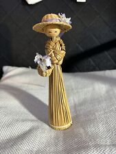 Decorazione casa vintage bambola giapponese in vimini