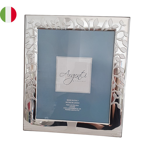 Cornice legno lamina argento - legno,