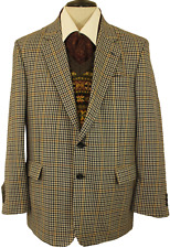 GIACCA TWEED VINTAGE UOMO TWEED 42" BROOK TAVERNER UOMO BLU MIX CHECK TWEED