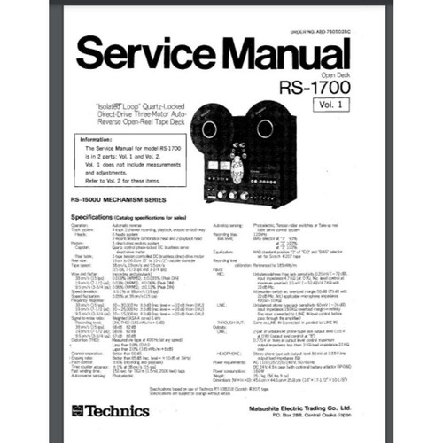 Technics 1700 reel - reel,