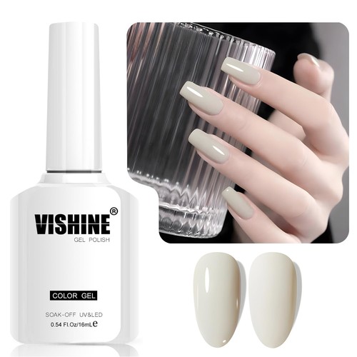 Vishine white cream smalto gel - white,