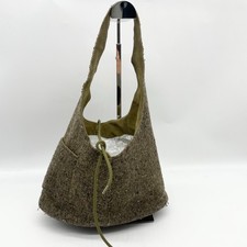 Borsa a mano Miu Miu lana hobo lana nylon tote bag cachi 110 autentica