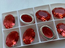 2 Swarovski #4120 Padparadscha Ovali Cuciti su Strass 18x13mm ARTIGIANALI 