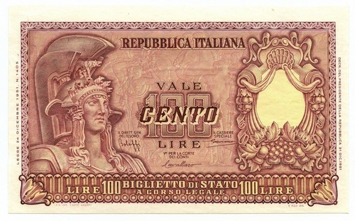 100 lire biglietto stato - biglietto, di