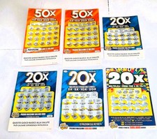 20 X - 50 X - VECCHI E NUOVI TIPI- LOTTO DI 6 GRATTA E VINCI DA EURO 5,00-10,00-