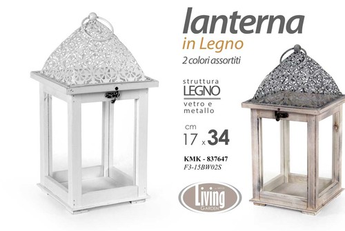Lanterna legno anticata - lanterna,