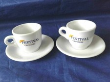 FESTIVAL CRUISES - COPPIA DI TAZZINE DA CAFFE' USATE A BORDO - ANTE 2004