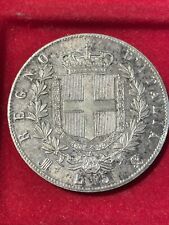 5 Lire 1873 M Milano Argento Vittorio Emanuele II 22,92 Grammi