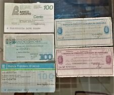 ZZ MINI ASSEGNI ANNI 70 CINQUE PEZZI IN BLOCCO.