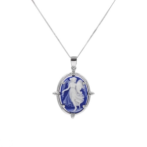 Collana cammeo gemma blu agata