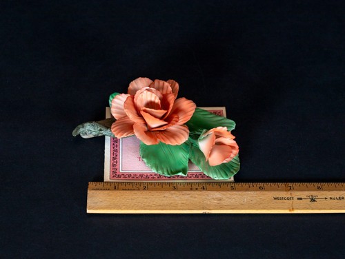 Vintage apricot rose porcelain - vintage,