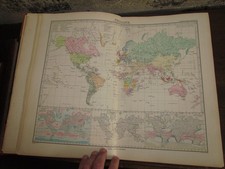 1885 ADOLF STIELER HAND ATLAS with 95 colour maps USA INDIAN TERRITORY CHINA