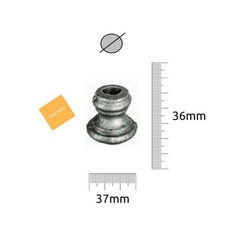 MEZZA BORCHIA ORNAMENTO FERRO BATTUTO ZINCATA TONDA STAMPATA A CALDO ø 14,5mm 