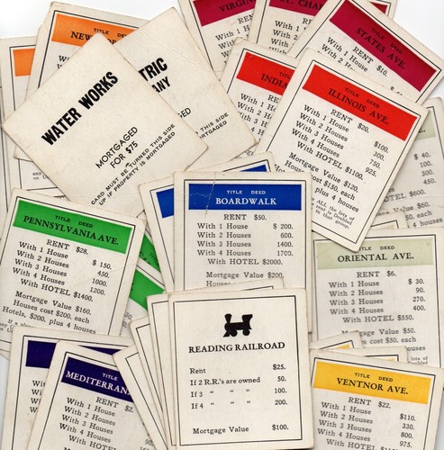 Carte titolo vintage monopoli - carte,