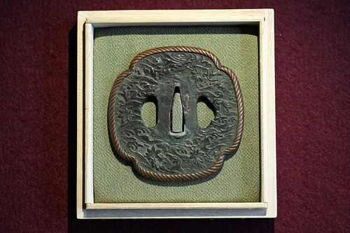 Tsuba giapponese antico rame