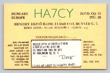 Ham Radio QSL HA7CY Ungheria