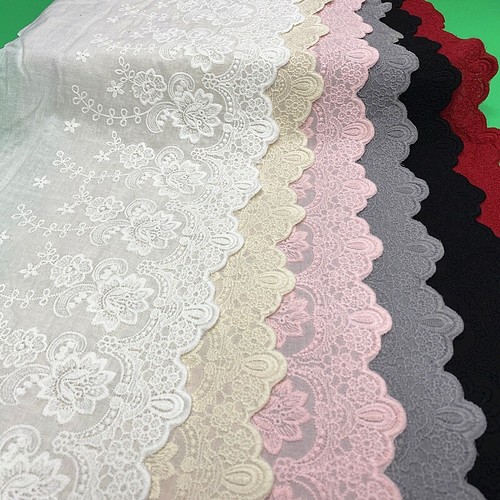 Ricamo largo cotone pizzo - largo,